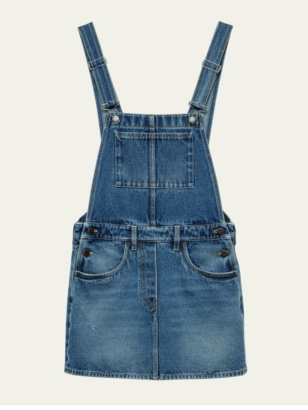 Prada Denim Mini Overall Dress Size 40